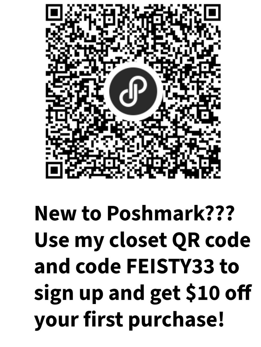 Poshmark Closet QR Code Promo - Black & White